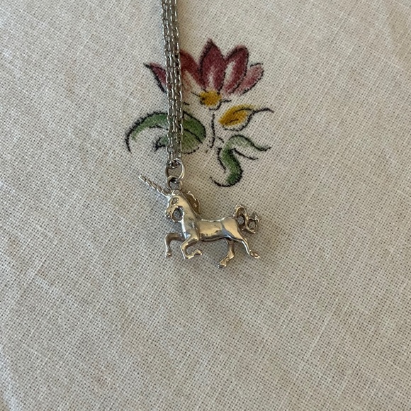 Prancing Unicorn Necklace in Sterling Silver - Picture 2 of 5